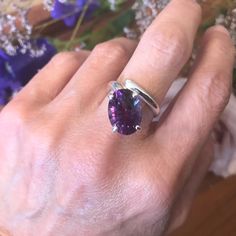 * Silver 925   *White gold plated *  natural amethyst  dark Resize available 49.00 Dark Ring, Dark Rings, Open Design, Multi Stone Ring, Multi Stone, Amethyst Ring, Rings Statement, Stone Rings, Silver 925