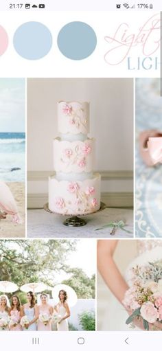 a wedding photo collage with pastel colors