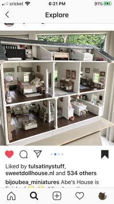 a doll house is shown on the instagram page for people to see it in their own home