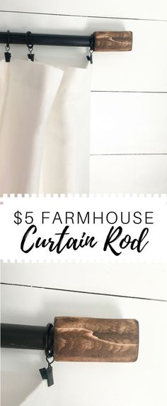 the farmhouse curtain rod is an easy diy project