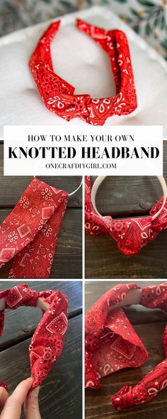 Create your Knotted Headband Tutorial - One CrafDIY Girl Knotted Headband Tutorial, Knotted Headband Diy, Turban Headband Tutorial, Headband Tutorial, How To Make Headbands, Plastic Headband, Stretchy Headbands, Top Knot Headbands, Knotted Headband