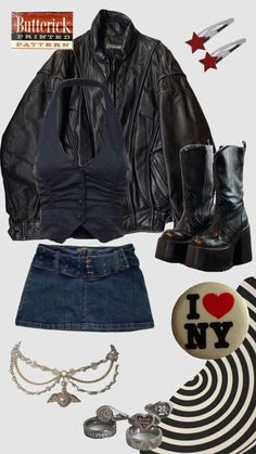 Nyc Outfit Winter, Rockstar Girlfriend Outfit Summer, Rockstar Fashion, Concert Outfits Summer, 가을 패션, Grunge Outfits, Retro Outfits