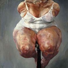 a painting of a woman sitting on top of a pole