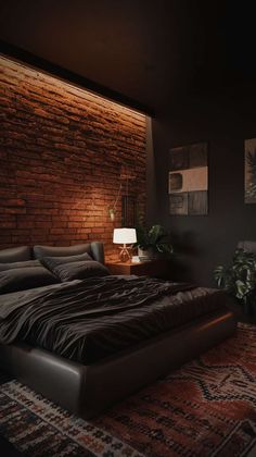 30+ Dark Cozy Bedrooms Dark Color Bedding Ideas, Wooden Bedroom Ideas Interiors, Best House Design Interiors, Low Height Bed Design Master Bedrooms, Dark Modern Master Room, Bedroom No Carpet, Dark Room Interior Design, Dark Room Wall Colors, Royal Bedroom Color Combination