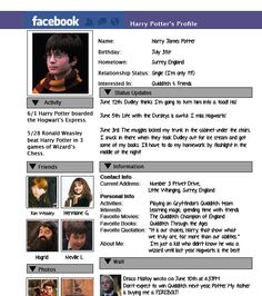 the harry potter's profile is shown in this screenshote screen graber