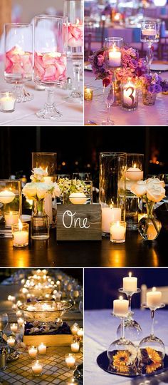 two pictures with candles and flowers in them on the same page, one is an instagram