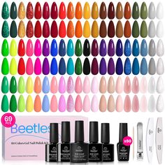 PRICES MAY VARY. 【60 Colors Gel Nail Polish Set】: The beetles gel nail polish set contains 60 nail colors carefully selected by us to cover the all seasons.The gel nail polish set includes 5ml*60 colors gel nail polish, 7.5ml*2 base coat, 7.5ml*2 glossy top coat, 7.5ml*1 matte top coat and other nail tools. We offer more color gel and base coat and top coat to help you create the perfect nail art! 【28 Days Long Lasting】: Beetles 60 colors Christmas nail polish gel set has very high adhesion, with hard and durable quality, good flexibility, and perfect glossy,making nails look natural and light. After using and lighting properly (requiring curing with UV/LED light for 60-90 seconds), it can maintain the color and gloss of nail art for more than 28 days. 【Provide Fashion Inspiration】: Stand Making Nails, Christmas Nail Polish, Trendy Nail Polish, Valentines Nail, Gel Set, Nail Polish Gel, Nail Polish Kits, Gel Nail Colors, Gel Nail Polish Set