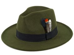 PRICES MAY VARY. Material - 65% cotton, 35% polyester. Breathable, lightweight and comfortable for all-day wear. Classic & Timeless Fedora - Classic felt hat shape with black band, Make you so trendy, Elegant and charming. Removable Natural Feathers - Classic design with removable feathers make you so fashion, elegant and charming. The feather jewelry is handmade from birds naturally shed feathers, Very beautiful. Because every feather is different, The shape of each feather jewelry will be a li Fedora Hats For Men, Wide Brim Felt Hat, Fedora Hat Men, Fedora Hats, Wool Fedora, Black Baseball Cap, Feather Jewelry, Strapback Hats, Hat For Man