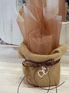 a bag filled with brown paper sitting on top of a counter