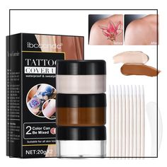 BEUKING TATTOO Cover-up Cream Body Concealer Full 2 Color Mixed Customize Tones Coverage for Man Women Covering All Blemishes