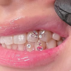 Teeth Gems Ideas, Gems Aesthetic, Tooth Charm