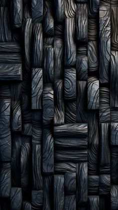 an abstract wood pattern made up of squares and rectangles in shades of black