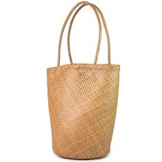 Market Shopper Tote Bag-Tan Casual Everyday Bags Made Of Natural Fiber, Casual Brown Straw Bag Of Palm Leaf, Casual Woven Straw Bag For Everyday, Casual Natural Straw Bag With Double Handle, Casual Basket Straw Bag For Daily Use, Casual Beach Bag With Adjustable Strap And Basket Shape, Natural Straw Bag With Double Handle, Casual Basket Beach Bag With Adjustable Strap, Natural Bucket Shoulder Bag With Large Capacity