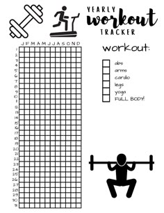 a crossfit poster with the words very workout tracker and an image of a man doing