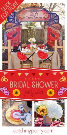 Don't miss this Rodeo-themed bridal shower! The table settings are so impressive! See more party ideas and share yours at CatchMyParty.com