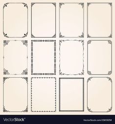 Decorative vintage frames borders backgrounds rectangle proportions set 5. Download a Free Preview or High Quality Adobe Ill… | Vintage frames, Frame decor, Borders . #Vintage_Page_Borders #Vintage_Ribbon_Banner #Frame_Ribbon #Frames_And_Borders