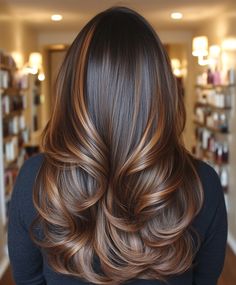 A soft caramel balayage is a classic Holiday Hair Color option for brunettes. The rich, warm tones complement darker hair, making it an elegant choice among Christmas Hair Color Ideas For Brunettes. With its subtle highlights, this Creative Hair Color Brunettes style feels festive without being too bold, perfect for anyone seeking Bright Hair Color Ideas with a natural finish. Soft Caramel Balayage, Darker Hair, Hair Color Options