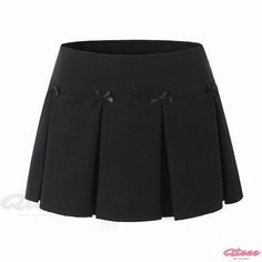 Qteee - Chic Low-Waist Pleated Skirt with Bow Embellishment Low Waist Skirt, Skirt With Bow, Skirt Bow, Short Pollera, Bodycon Outfits, Girl Y2k, Dress Women Elegant, A Line Shorts, Half Skirt