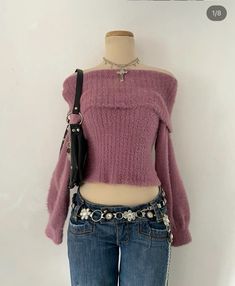 Pastel Grunge Outfits, Mauve Outfit, Low Rise Jeans Y2k, Y2k Cute, Pastel Grunge, Aesthetic Winter, Outfits Y2k, Pink Coquette, College Girl