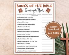 a printable book of the bible scavenger game with an image of a cross