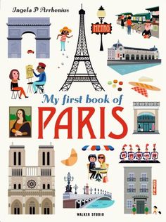 an illustrated book with the words my first book of paris written in english and french