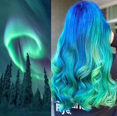 Northern Lights Hair, Happy Winter Solstice, Creative Hair Color, Aurora Borealis Northern Lights, The Bucket List, Happy Winter, Light Hair Color, Manic Panic, Creative Hairstyles