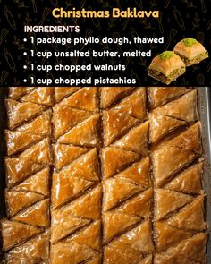 christmas baklaa recipe with instructions for making it