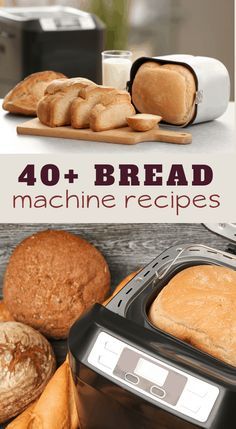 bread is being cooked in an air fryer with the words 40 + bread machine recipes