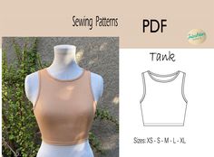 the sewing pattern for this tank top is easy to sew