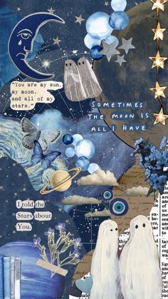 an altered collage with space and stars