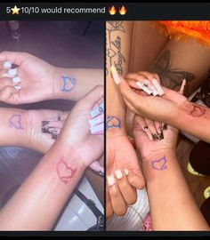 several people with different tattoos on their hands