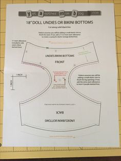 the front and back side of a sewing pattern