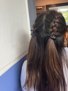 #hair #hairbraidingstyles #hairstylesforthinhair #hairstyles #hairbraidingtutorials #halfuphalfdown  up#half down #braidedhairstylesforblackwomen #braidtutorial #ribbon # ribbon in hair##ribbonhair#hair inspo#frenchbraid Curly Braided Hairstyles, Wedding Braid, Braiding Hairstyles, Hairstyle Updo, Updo Braids, Braided Hairstyle, Cute Braided Hairstyles, Hair Kids, Hairstyles Updo