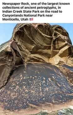 an image of a large rock with writing on it