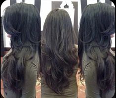 Long Layered Hair Wavy, Haircuts For Long Hair With Layers, Cute Hairstyle, Long Layered Haircuts, Long Dark Hair, Haircuts Straight Hair, Long Black Hair, Long Layered Hair