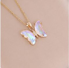 Gradient Butterfly, Collar Chain, Glass Butterfly, Butterfly Pendant Necklace, Luxury Necklace, Trendy Necklaces, Colourful Necklace, Butterfly Necklace, Stunning Necklace