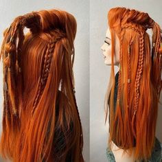 Viking Wedding Hair, Viking Cosplay, Elven Princess, Viking Braids, Viking Wedding, Viking Hair, Braids Hair, Custom Wigs, Costume Collection