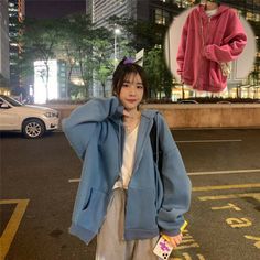 Korean Hoodie, Girls Hoodie, Normal Body, Loose Coats, Sweatshirt Zipper, Girl Coat, Zip Up Hoodies