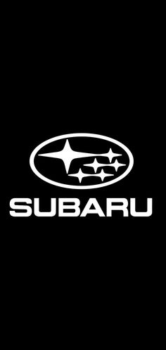 the subaru logo is black and white with silver stars on it's side