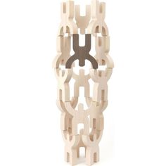 an object made out of wooden blocks on a white background