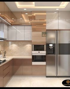 an image of a modern kitchen setting with stainless steel appliances