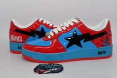 A Bathing Ape Bape Sta Marvel Comics Spider-Man Size 7 Original Packaging Included Deadstock (Brand New, Never Worn) Be sure to check out the rest of our store for other great items in your size .  Disclaimer :  We are one of the few trusted authentic sneaker/street wear sellers on the internet today. We do not sell fakes or b grades. Everything listed on our store is Guaranteed 100% retail authentic or your money back. All product listings and pictures are up to date, meaning what you see in th New Trend Shoes, Bape Sneakers, Bape Sta, Ape Bape, Best Shoes For Men, Cute Nike Shoes, Best Running Shoes, Cute Nikes