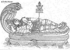 a drawing of a woman laying on top of a dragon shaped bed with a lamp in the background