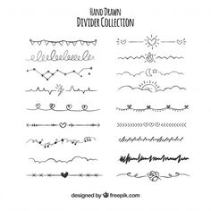 hand drawn divider collection in black and white