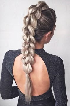 Mohawk Braid, Braided Ponytail Hairstyles, Fishtail Braid, Braided Hairstyles Easy, Trending Hairstyles, Easy Hairstyles For Long Hair, Braids For Long Hair, Ponytail Hairstyles, Braid Styles