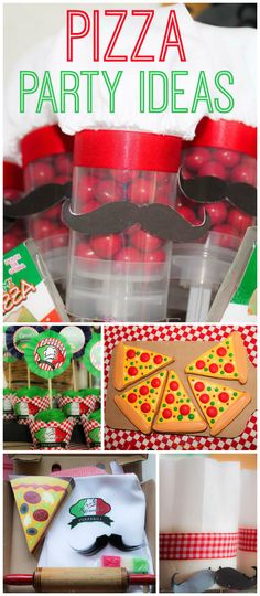 pizza party ideas and printables for the kids to make them look like they're