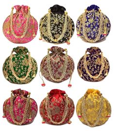 PRICES MAY VARY. MATERIAL: - Silk TYPE: - Casual, Ethnic, traditional, wedding * Made of high-quality silk material with a unique and attractive embroidery artwork * This potli is a good match with both Indian and western outfits and are superb for wedding and festive parties * This is enough to keep your accessories and all needed essentials and it can be the best gift for any woman. POTLI BAG is a Ethnic Stylish Clutch, kind of Indian Handbag. Potli bag looks very nice with any traditional dre Embroidered Clutch Purse, Wedding Party Bags, Pouch Drawstring, Gift For Guests, Indian Wedding Favors, Potli Bag, India Gift, Embroidered Clutch, Return Gift