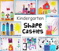 children's art and craft projects with the words, shape castles on them