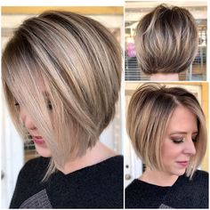 New Hair Look, Trendy Bob Hairstyles, Crop Haircut, Celebrity Hair Colors, Hairstyle Examples, Brown Hair With Blonde Highlights, Hairstyle Inspiration, Brown Hair With Highlights