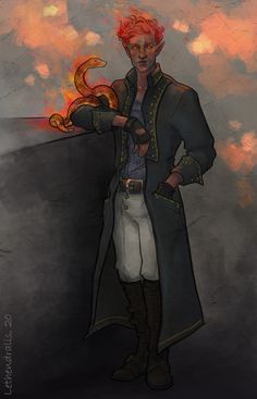 Dnd Fire Genasi Male, Fire Genasi Male, Fire Genasi, Pc Ideas, Dnd Inspiration, Rp Characters, Pathfinder Character, Dnd Races